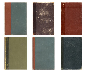 Blank old book covers. Set of vintage textures. Rough faded surface. Perfect for background and...