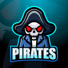 Pirate skull esport mascot logo design