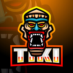 Tiki mask mascot esport logo design