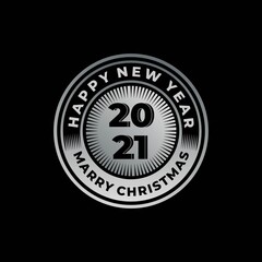 Fototapeta premium Happy New Year elegant design of colored 2021 logo numbers. Typography for 2021 save the date luxury designs and new year celebration invite. Vector illustration.