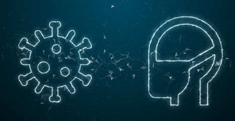 Face mask to prevent spread of Coronavirus COVID-19 transmission - illustration