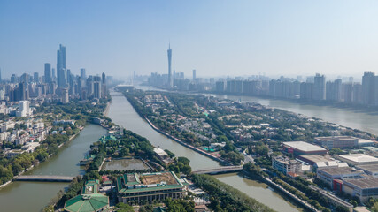 Fototapeta na wymiar Aerial photography China Guangzhou modern city architecture landscape skyline
