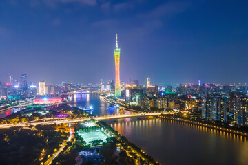 Obraz premium Aerial photography China Guangzhou modern city architecture landscape skyline