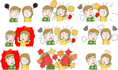 Caucasian Husband and wife quarrel