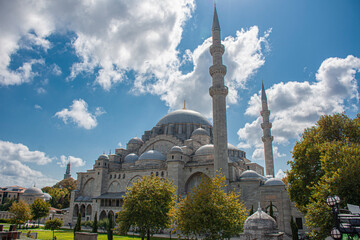 Exterior view of Suleymaniye Mosque at daily time, Istanbul, Turkey.