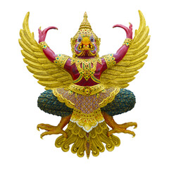 Garuda statue isolated on white background
