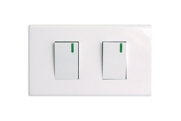 Electrical socket, white power outlet isolated on white background with clipping path