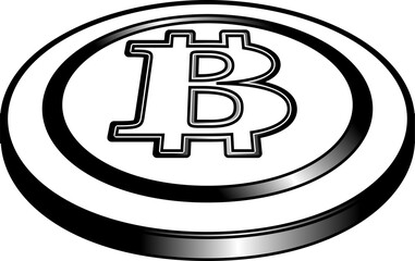 Monochrome Bitcoin medals placed on a single plane