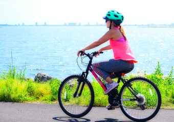 woman riding a bike