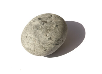 Natural pebbles on white background