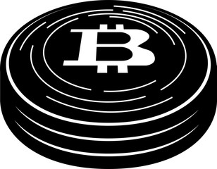 Monochrome 3 stacked Bitcoin medals