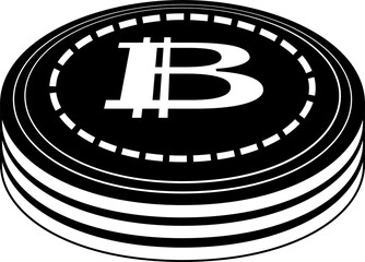 Monochrome 3 stacked Bitcoin medals