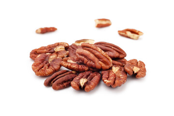 Pecans isolated on white