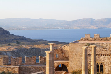 Mediterranean Sea from the Lindos Acropolis, Rhodes, Greece