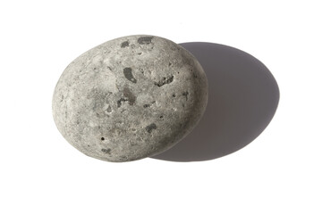 Natural pebbles on white background