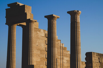 Temple of Athena on the Lindos Acropolis, Rhodes, Greece