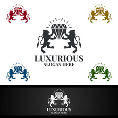 Diamond Luxurious Royal Logo for Jewelry, Wedding, Hotel or Fashion