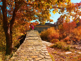 zagoria in ioannina perfecture in autumn old arched bridge first we met in zagoria, greece