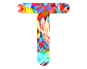 t letter logo, Alphabet Fire blazing Abc, 3d illustration	