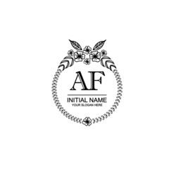AF Initial handwriting logo template vector