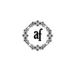 AF Initial handwriting logo template vector