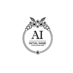 AI Initial handwriting logo template vector