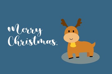 christmas card with reindeer