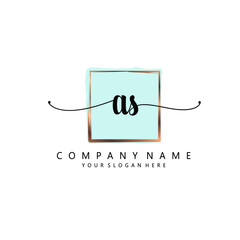 Obraz premium AS Initial handwriting logo template vector