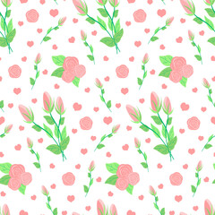 Pattern with flowers. Roses bouquets. Vector illustration. For scrapbooking and decoration, fabric and packaging.