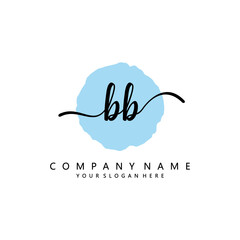 BB Initial handwriting logo template vector
