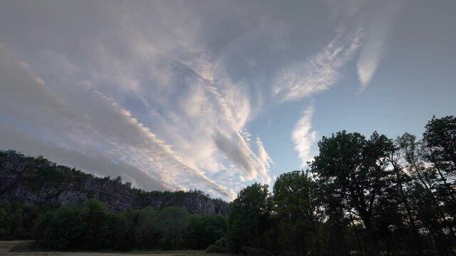Time lapse footage of clouds running over forest and mountains in Southern Norway
