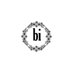 BI Initial handwriting logo template vector
