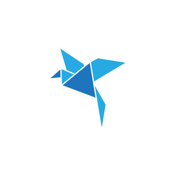 Origami bird icon design template vector isolated
