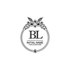 BL Initial handwriting logo template vector
