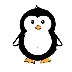 Simple illustration of cute winter penguin for Christmas holiday
