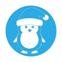 Simple illustration of cute winter penguin for Christmas holiday