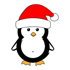 Simple illustration of cute winter penguin for Christmas holiday