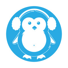 Simple illustration of cute winter penguin for Christmas holiday