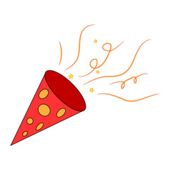 Simple illustration of firework rocket or petard for Christmas holiday