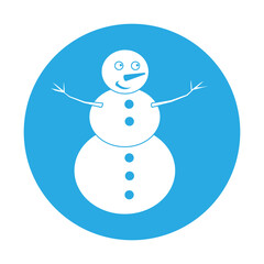 Simple illustration of funny snowman Concept for Christmas holiday