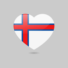 Vector Glossy Faroe Islands Flag Heart