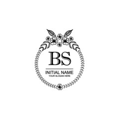 BS Initial handwriting logo template vector
