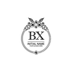 BX Initial handwriting logo template vector
