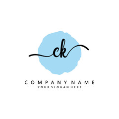 CK Initial handwriting logo template vector
