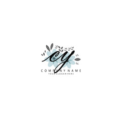 Obraz premium CY Initial handwriting logo template vector 
