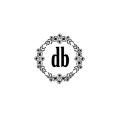 DB Initial handwriting logo template vector
