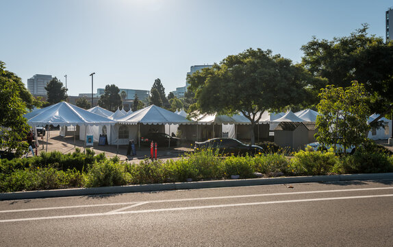 Tents Set Up In Hospital Parking Lot To Treat Covid Patients