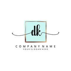DK Initial handwriting logo template vector
