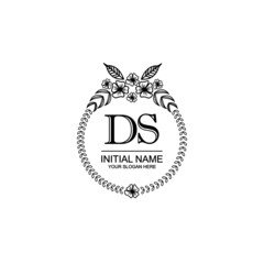 DS Initial handwriting logo template vector
