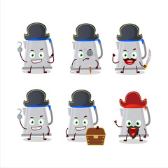 Cartoon character of electric kettle with various pirates emoticons